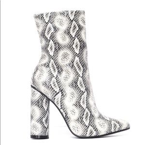 Snake print booties